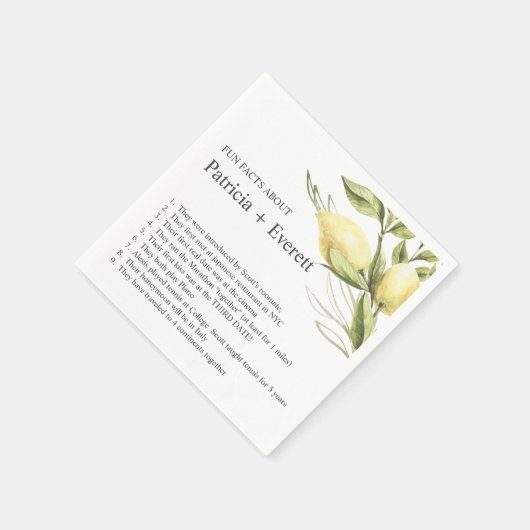 Lemond und Blätter FUN FACT WEDING Serviette (Ecke)