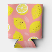 Lemondruck, glänzend nahtloses Sommermuster. Dosenkühler (Vorderseite)