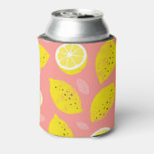 Lemondruck, glänzend nahtloses Sommermuster. Dosenkühler (Kanne Rückseite)