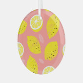 Lemondruck, glänzend nahtloses Sommermuster. Ornament Aus Glas (Vorderseite links)