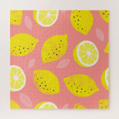 Lemondruck, glänzend nahtloses Sommermuster. Puzzle (Horizontal)