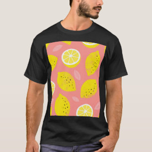 Lemondruck, glänzend nahtloses Sommermuster. T-Shirt
