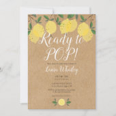 Lemonen Bereit zum POP Kinderdusche Rustikal Einladung (Vorderseite)