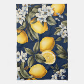 Lemonen und Blüten der Mittelmeerküche Geschirrtuch (Vertikal)
