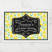Lemonen und Leaf Muster Custom Lemon Curd Lebensmitteletikett (Einzelnes Label)
