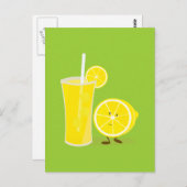Lemonenzeichen neben der Limonade stehend Postkarte (Vorne/Hinten)