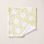 Lemongelbes geometrisches Muster Badhandtuch Set (Waschlappen)
