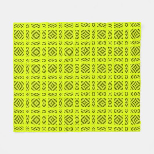 Lemongelbes geometrisches Muster Fleecedecke (Vorderseite (Horizontal))