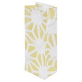 Lemongelbes geometrisches Muster Geschenktüte Für Weinflaschen (Rückseite Schrägansicht)