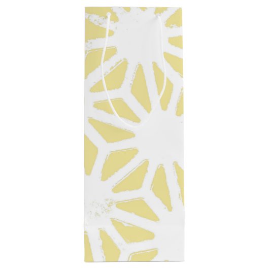 Lemongelbes geometrisches Muster Geschenktüte Für Weinflaschen (Rückseite)