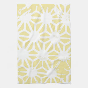 Lemongelbes geometrisches Muster Geschirrtuch