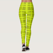 Lemongelbes geometrisches Muster Leggings (Rückseite)
