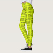 Lemongelbes geometrisches Muster Leggings (Links)