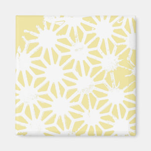 Lemongelbes geometrisches Muster Magnet
