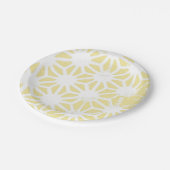Lemongelbes geometrisches Muster Pappteller (Schrägansicht)