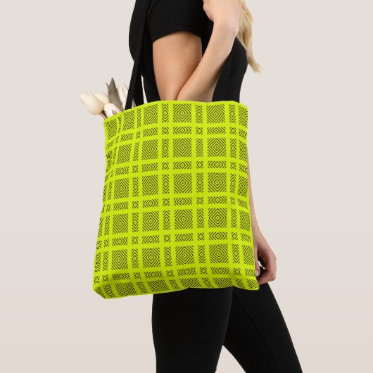 Lemongelbes geometrisches Muster Tasche (Von Nahem)