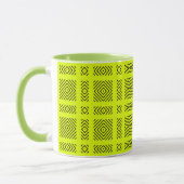 Lemongelbes geometrisches Muster Tasse (Links)