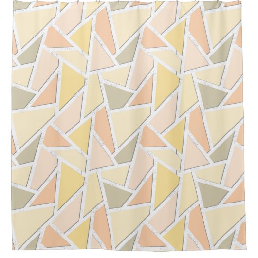Lemongelbes Mosaikmuster Duschvorhang (Vorderseite)