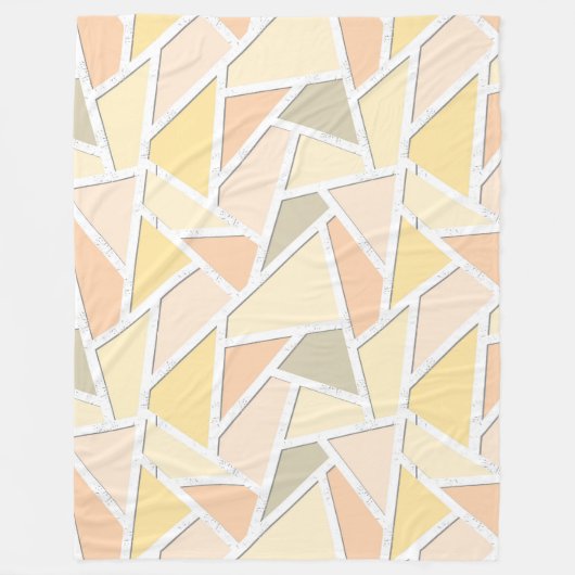 Lemongelbes Mosaikmuster Fleecedecke (Vorderseite)