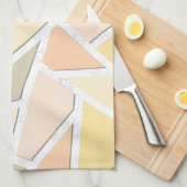 Lemongelbes Mosaikmuster Geschirrtuch (Viertel Falte)