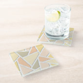 Lemongelbes Mosaikmuster Glasuntersetzer (Schrägansicht)