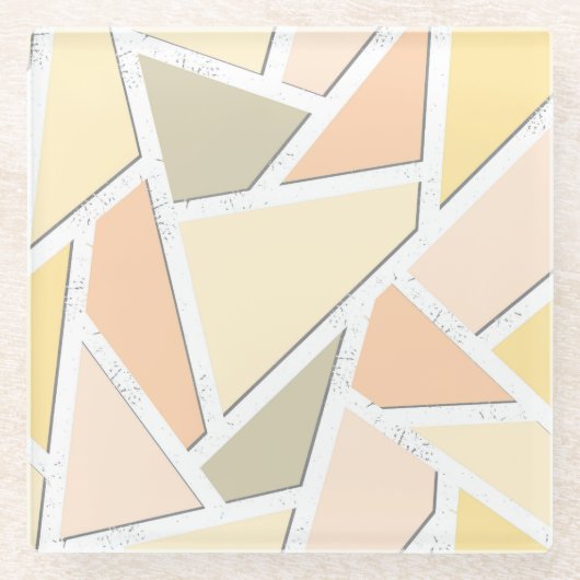 Lemongelbes Mosaikmuster Glasuntersetzer (Vorderseite)