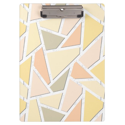 Lemongelbes Mosaikmuster Klemmbrett (Vorderseite)