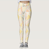 Lemongelbes Mosaikmuster Leggings (Vorderseite)