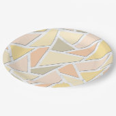 Lemongelbes Mosaikmuster Pappteller (Schrägansicht)