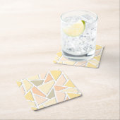 Lemongelbes Mosaikmuster Rechteckiger Pappuntersetzer (Vor Ort)