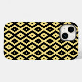 Lemongelbes und schwarzes Diamantmuster Case-Mate iPhone Hülle (Rückseite (Horizontal))