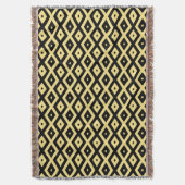 Lemongelbes und schwarzes Diamantmuster Decke (Vorderseite Vertikal)