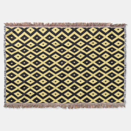 Lemongelbes und schwarzes Diamantmuster Decke (Vorderseite)