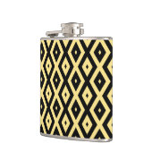 Lemongelbes und schwarzes Diamantmuster Flachmann (Links)