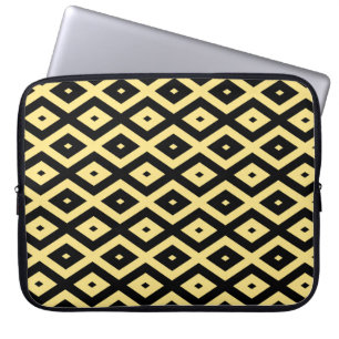 Lemongelbes und schwarzes Diamantmuster Laptopschutzhülle