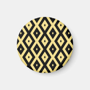 Lemongelbes und schwarzes Diamantmuster Magnet