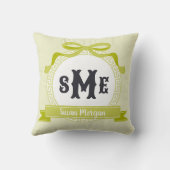 Lemongras Green Reverse Griechisch Key Bow Monogra Kissen (Rückseite)