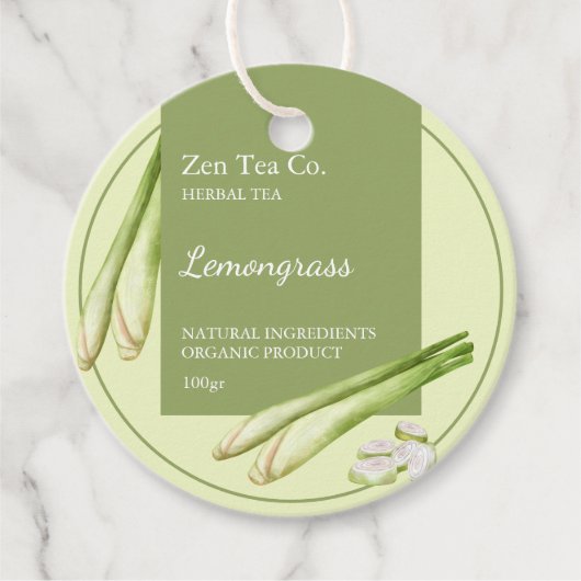 Lemongrass Herbal Tee Business-Tag Geschenkanhänger (Vorderseite)