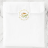 Lemongrass Tee Modernes Label Runder Aufkleber (Tasche)