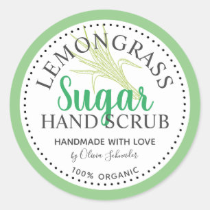 Lemongrass Zucker Scrub Custom Runder Aufkleber