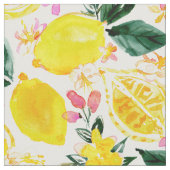 LEMONIZER Yellow Watercolor Lemons Stoff (Nahaufnahme)