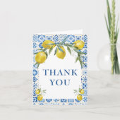 LemonMediterranean Blue Tile Vielen Dank Karten (Vorderseite)
