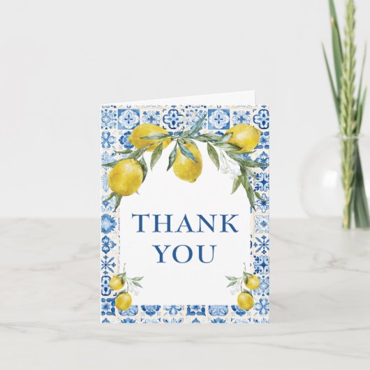 LemonMediterranean Blue Tile Vielen Dank Karten (Vorderseite)