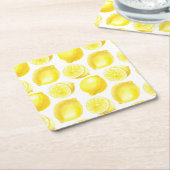 Lemonmuster Rechteckiger Pappuntersetzer (angewinkelt)