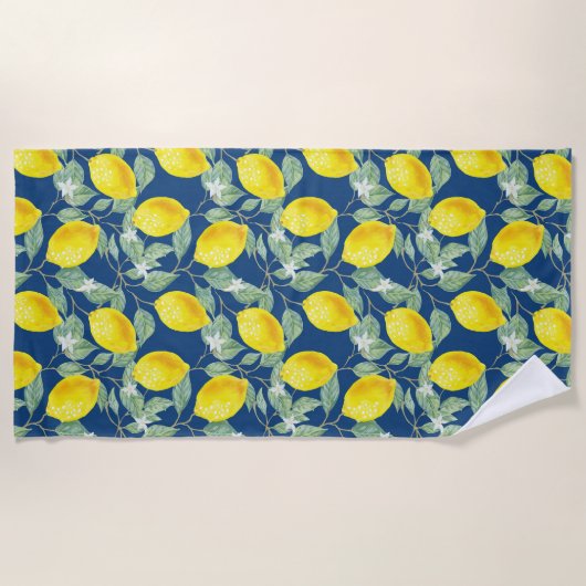 LEMONOBST IN LÄNDERBLAUE STRANDTUCH (Vorderseite)