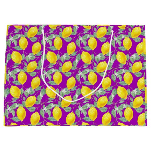 LEMONOBST IN LILA HINTERGRUND GROßE GESCHENKTÜTE (Vorderseite)