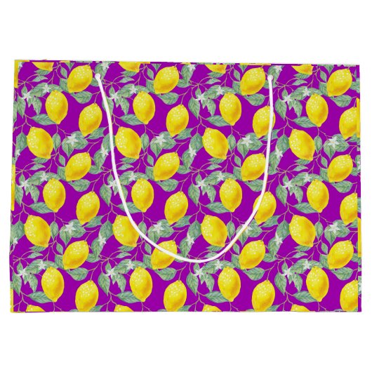LEMONOBST IN LILA HINTERGRUND GROßE GESCHENKTÜTE (Rückseite)