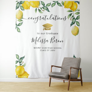 Lemons Abschluss Foto Hintergrund für Foto Stand Wandteppich
