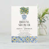 Lemons Amalfi Positano Italienisches Brautparty Einladung (Stehend Vorderseite)