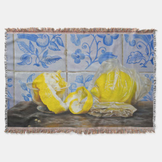 Lemons and Azulejos — Classic Blue & Yellow Still  Decke